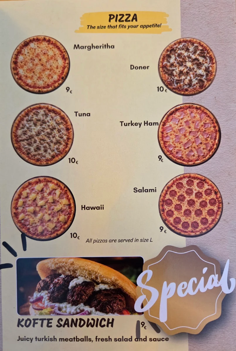 Speisekarte, Istanbul Döner Kebap