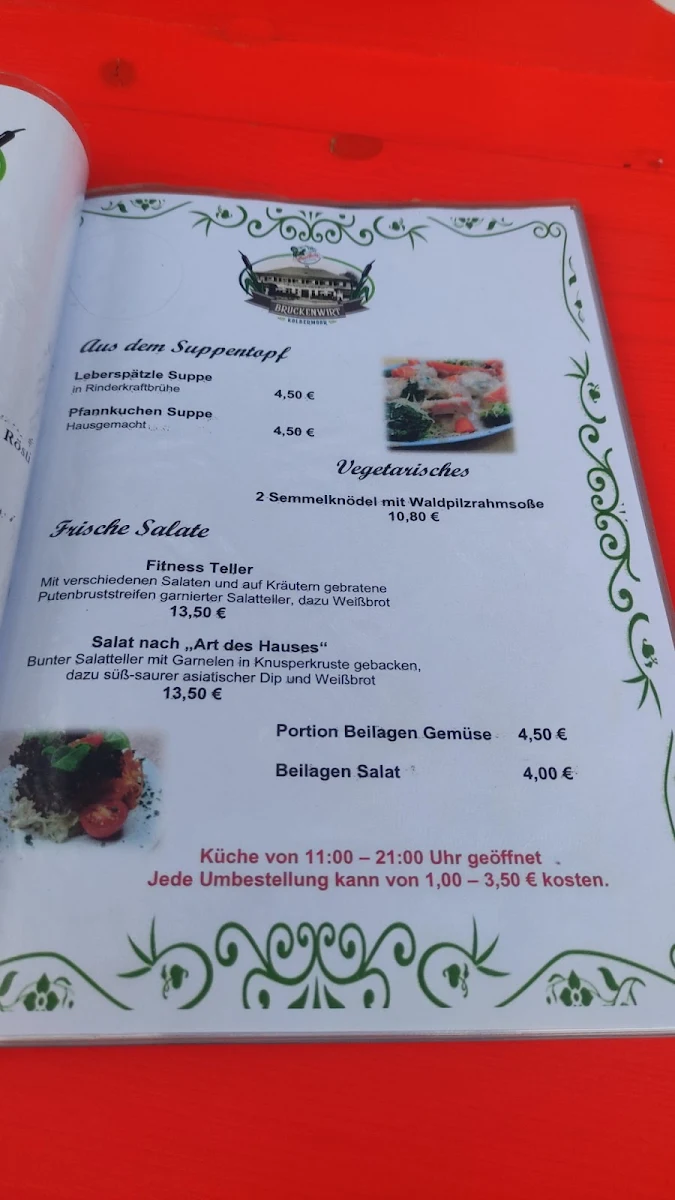 Speisekarte, Brückenwirt