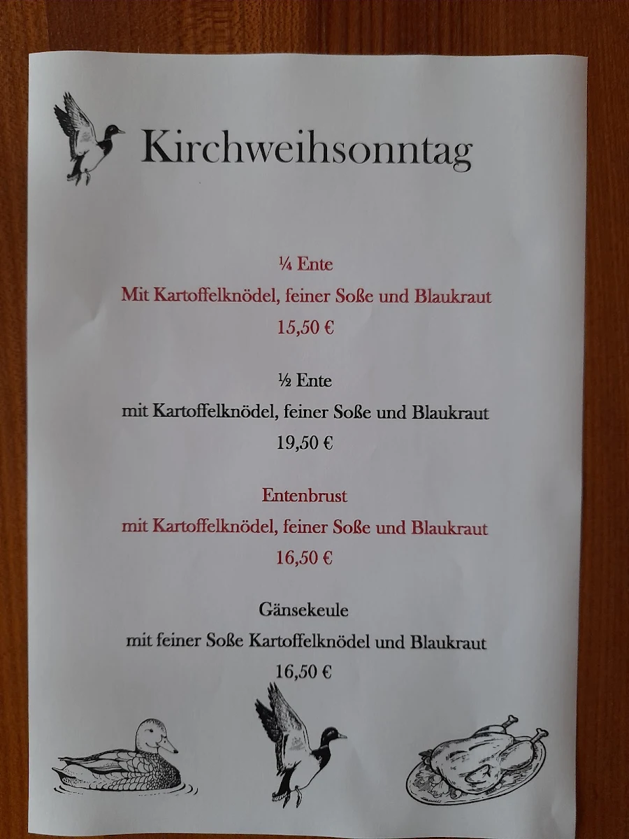 Speisekarte, Brückenwirt