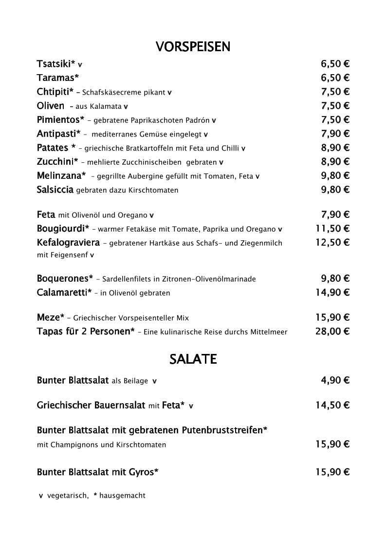 Speisekarte photo 1