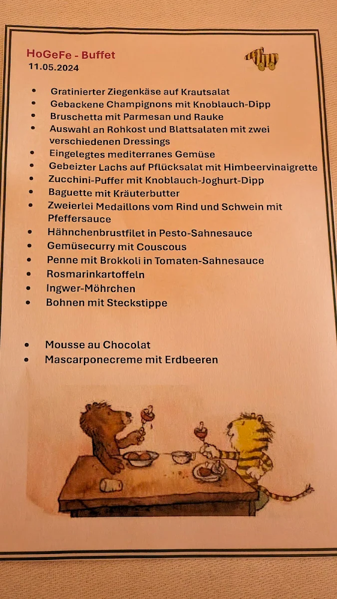 Speisekarte, Landgasthof - Unter den Linden