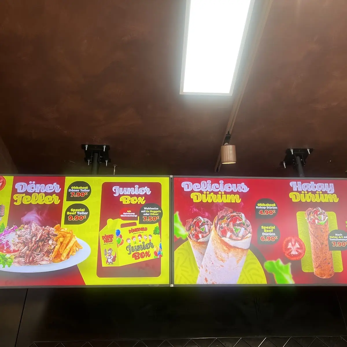 Speisekarte, Dreihelden - Dönerheld, Pizzaheld, Burgerheld