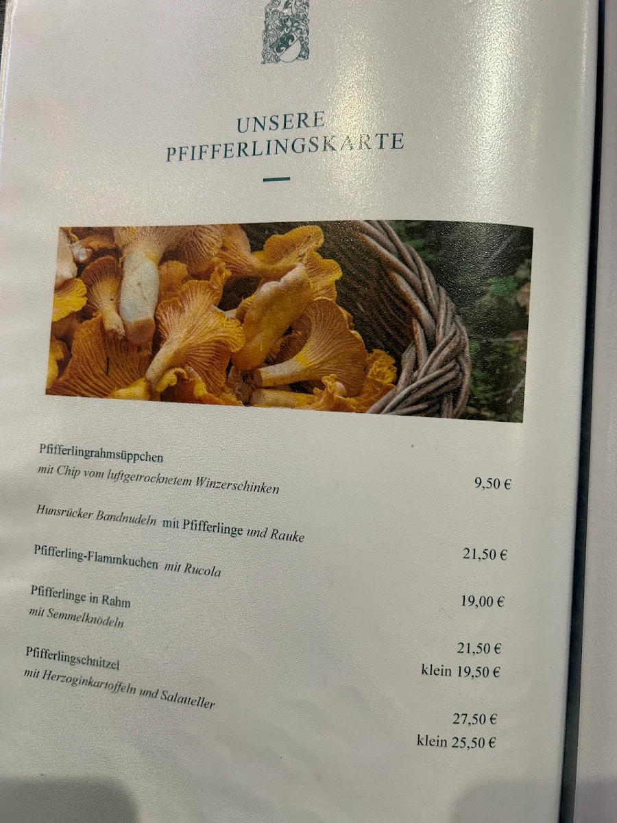 Speisekarte, Restaurant Weinhaus Sinz