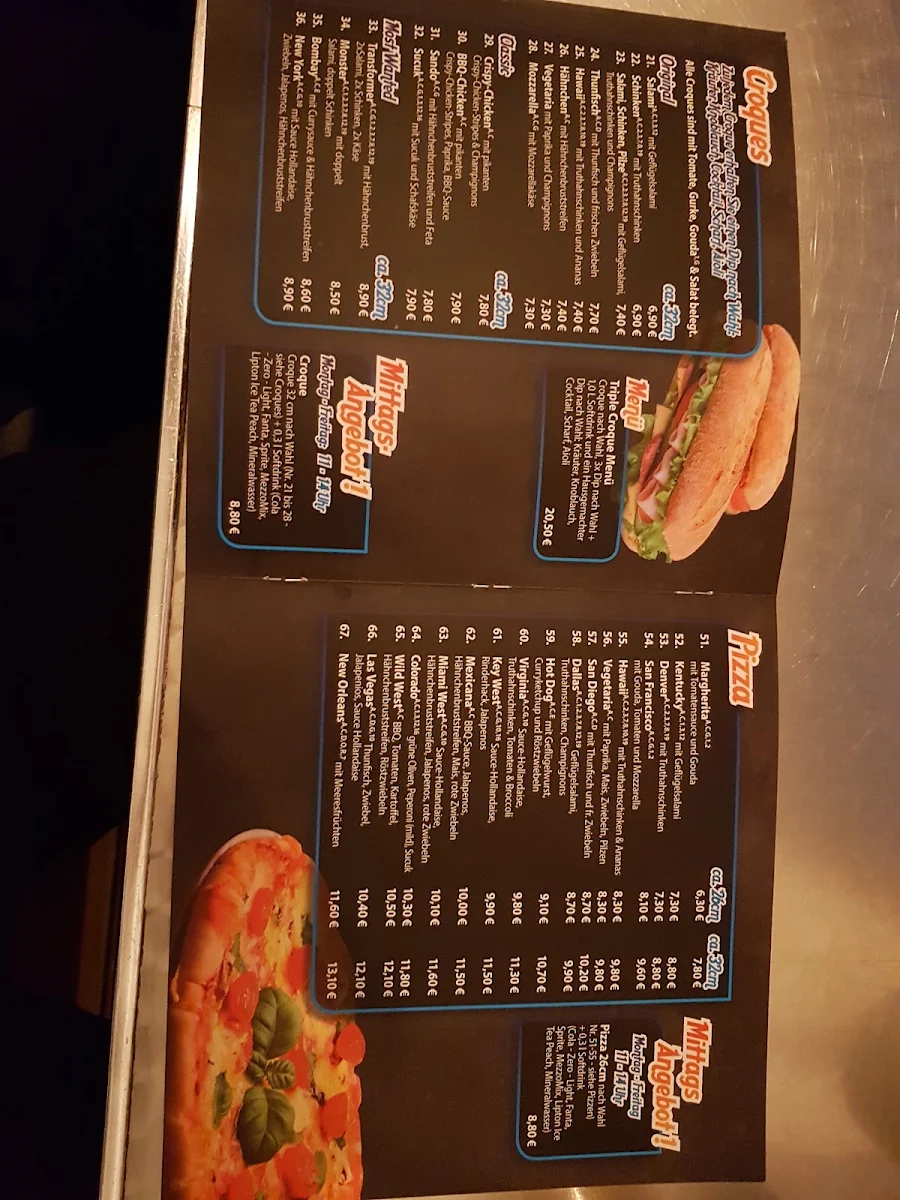 Speisekarte, Mama's Diner Braunschweig
