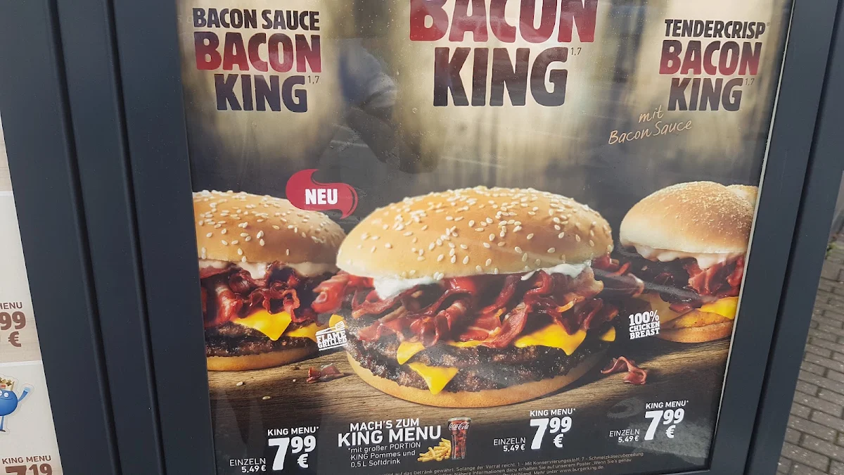 Speisekarte, Burger King Bonn