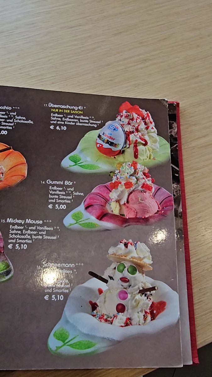 Speisekarte, Eis Café Da Claudio
