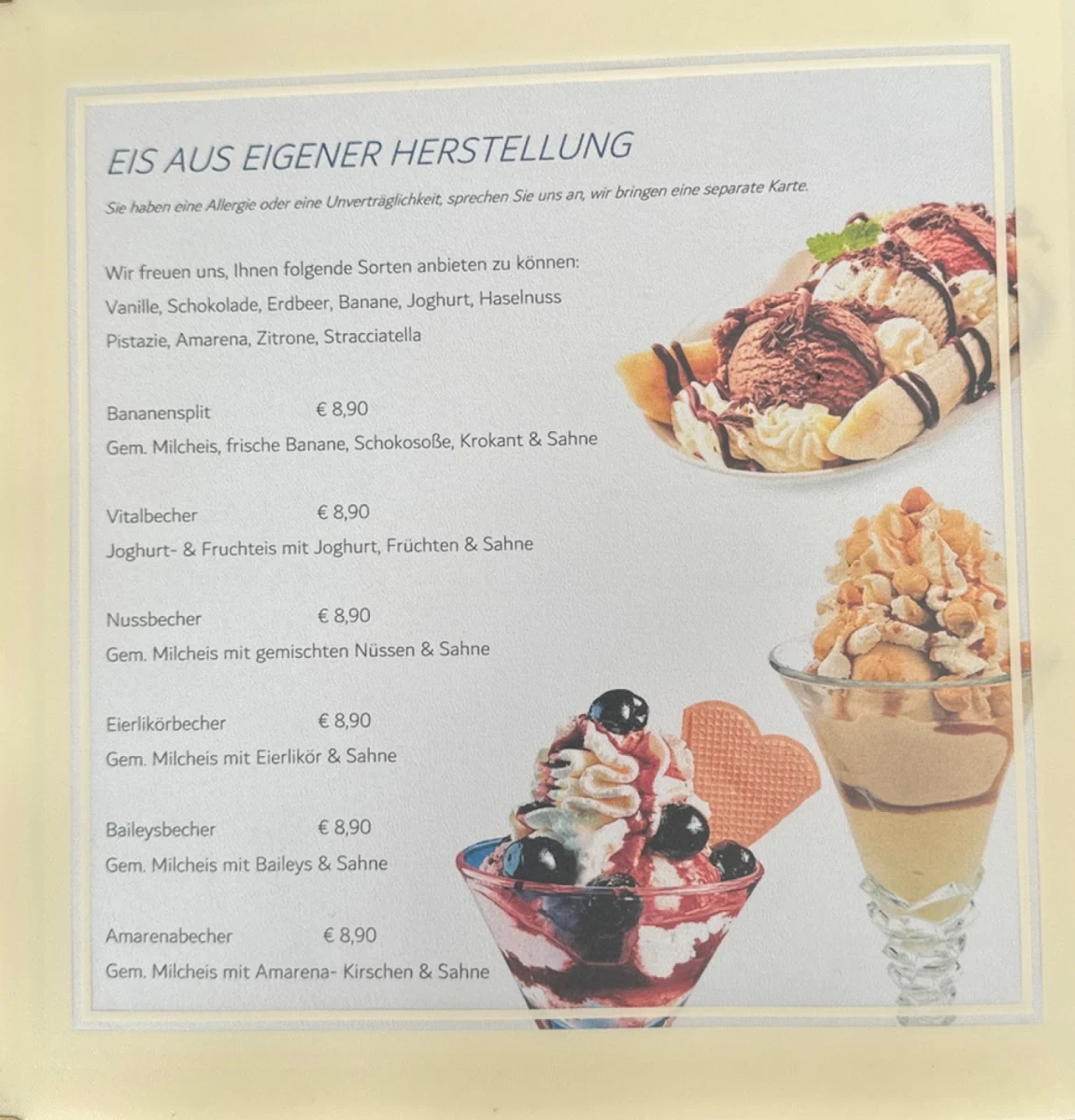 Speisekarte, Restaurant Steghaus