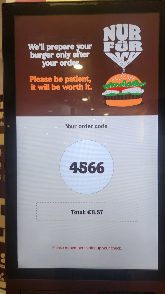 Speisekarte, Burger King Ilsfeld