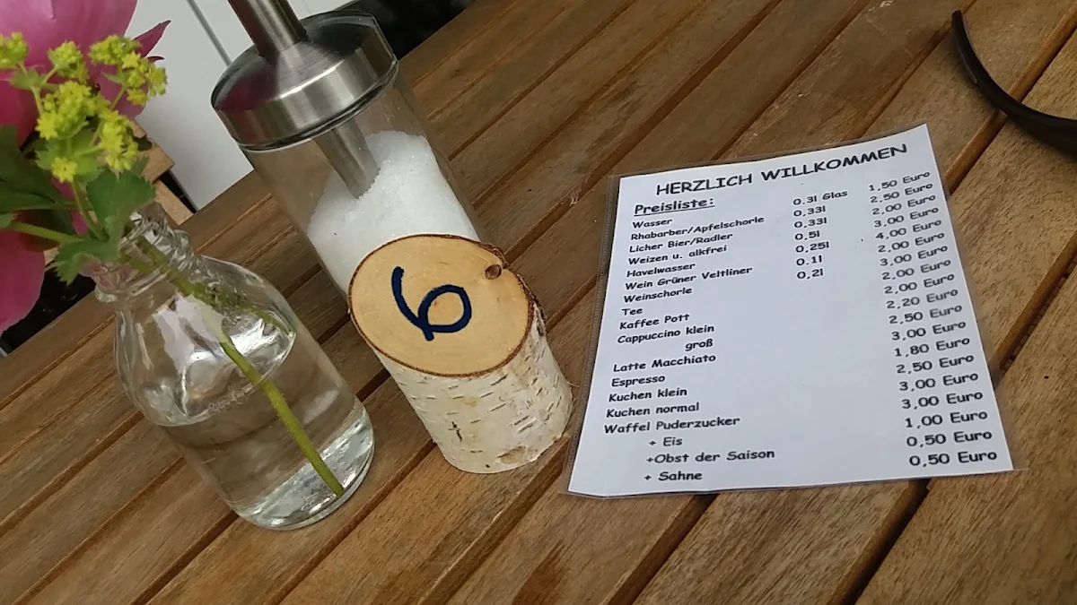 Speisekarte, Gartencafé Findt