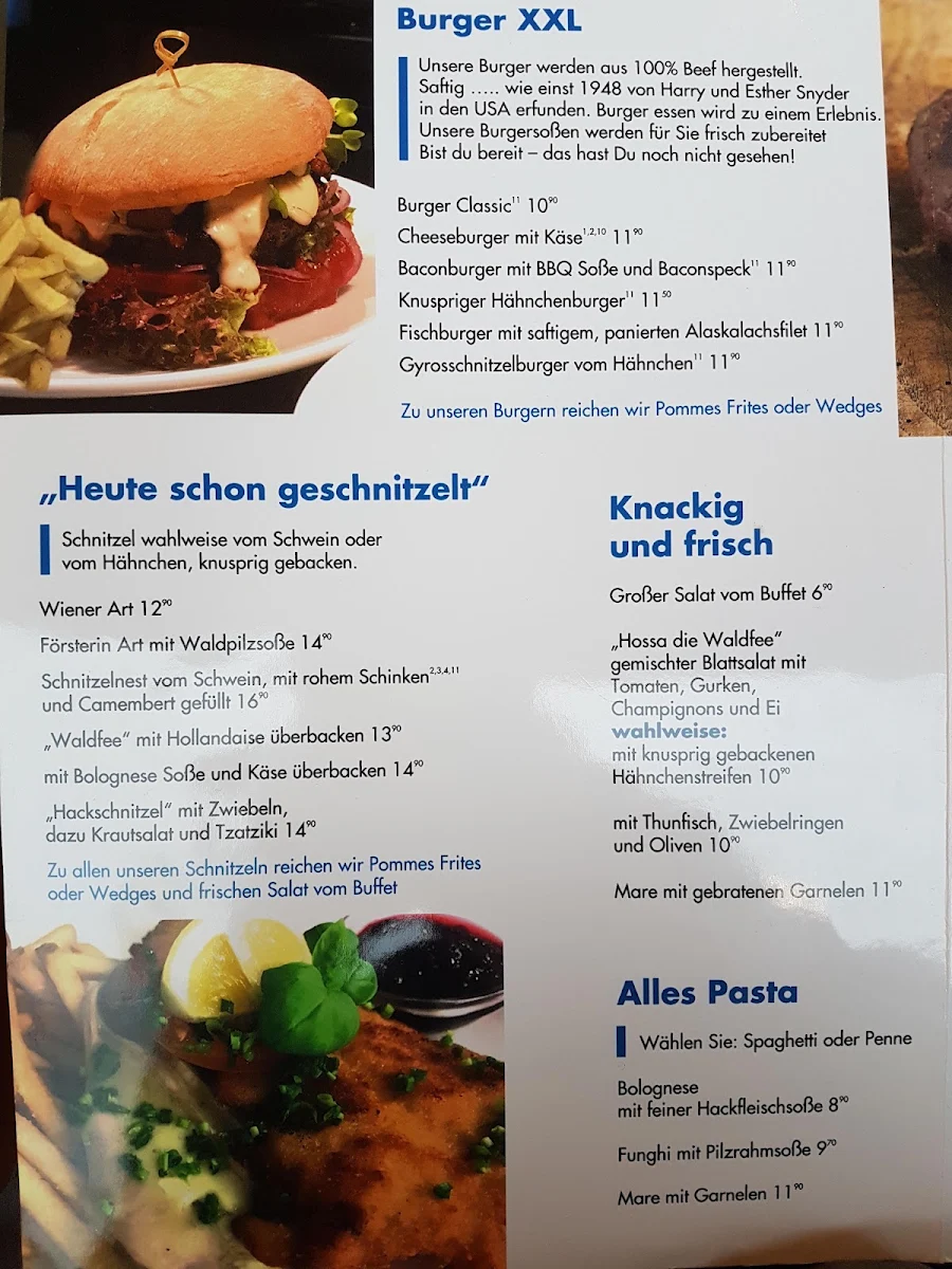 Speisekarte, Euro Rastpark Werneck