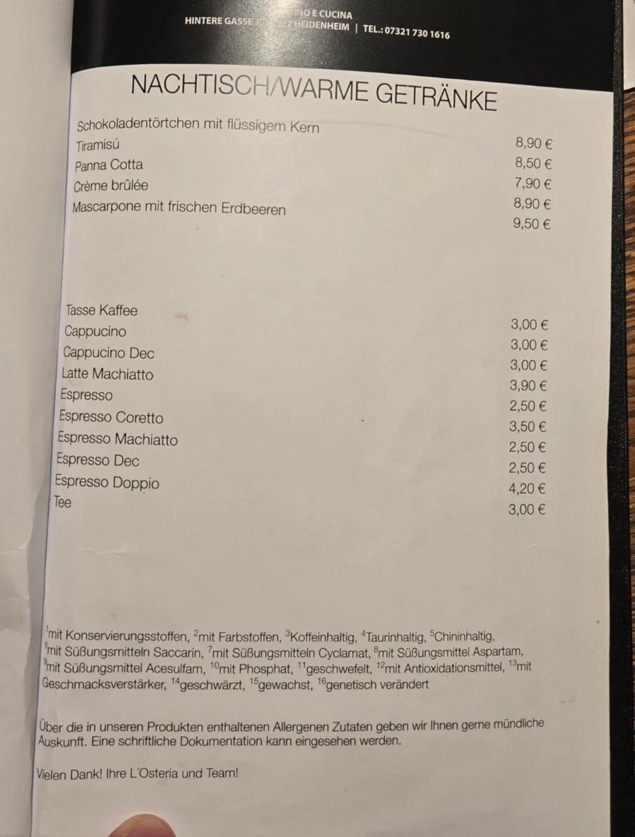 Speisekarte photo 3