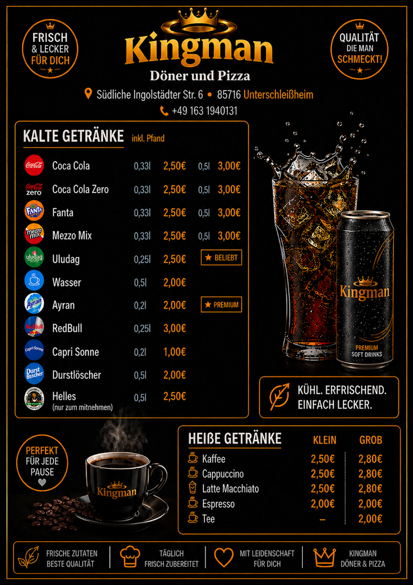 Speisekarte, Kingman Döner