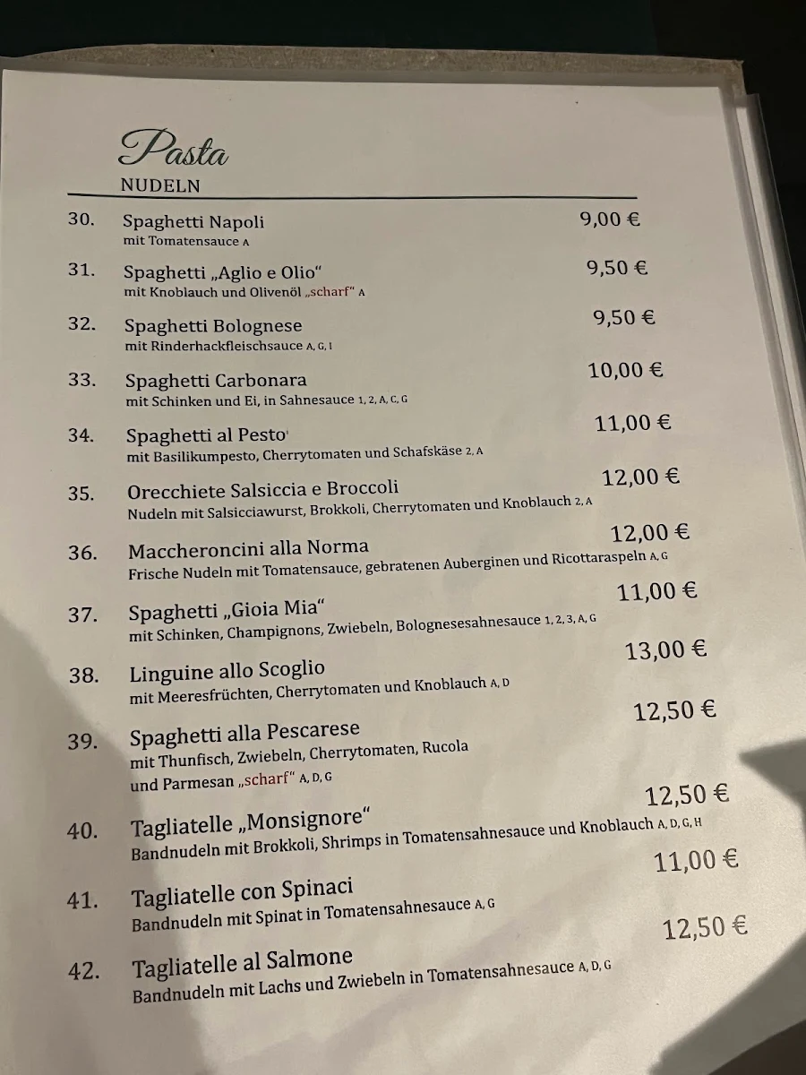 Speisekarte, Bingo-Bingo - Wolfsburg