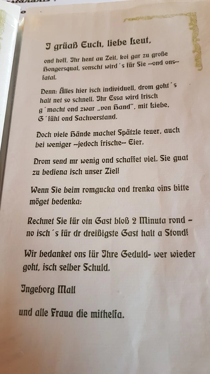 Speisekarte photo 2