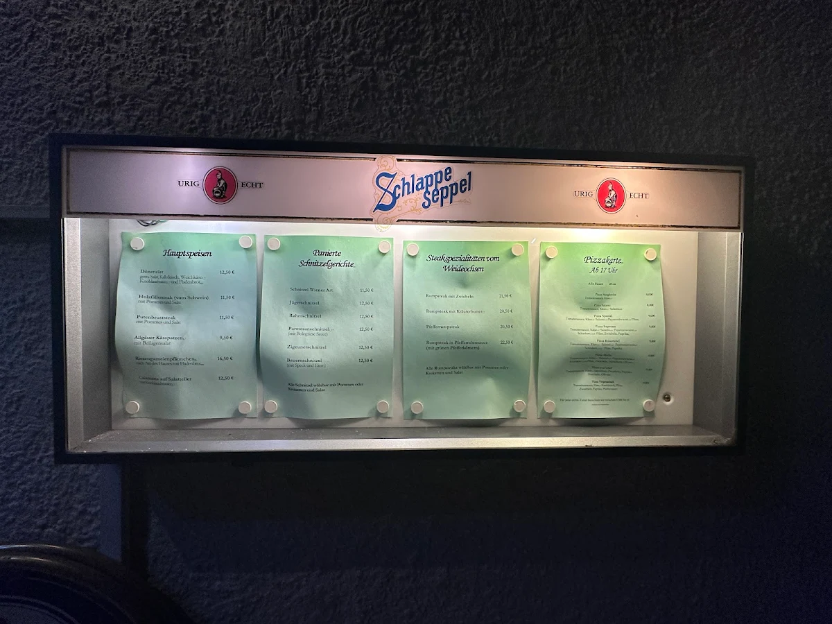 Speisekarte, Zum Bräustübel