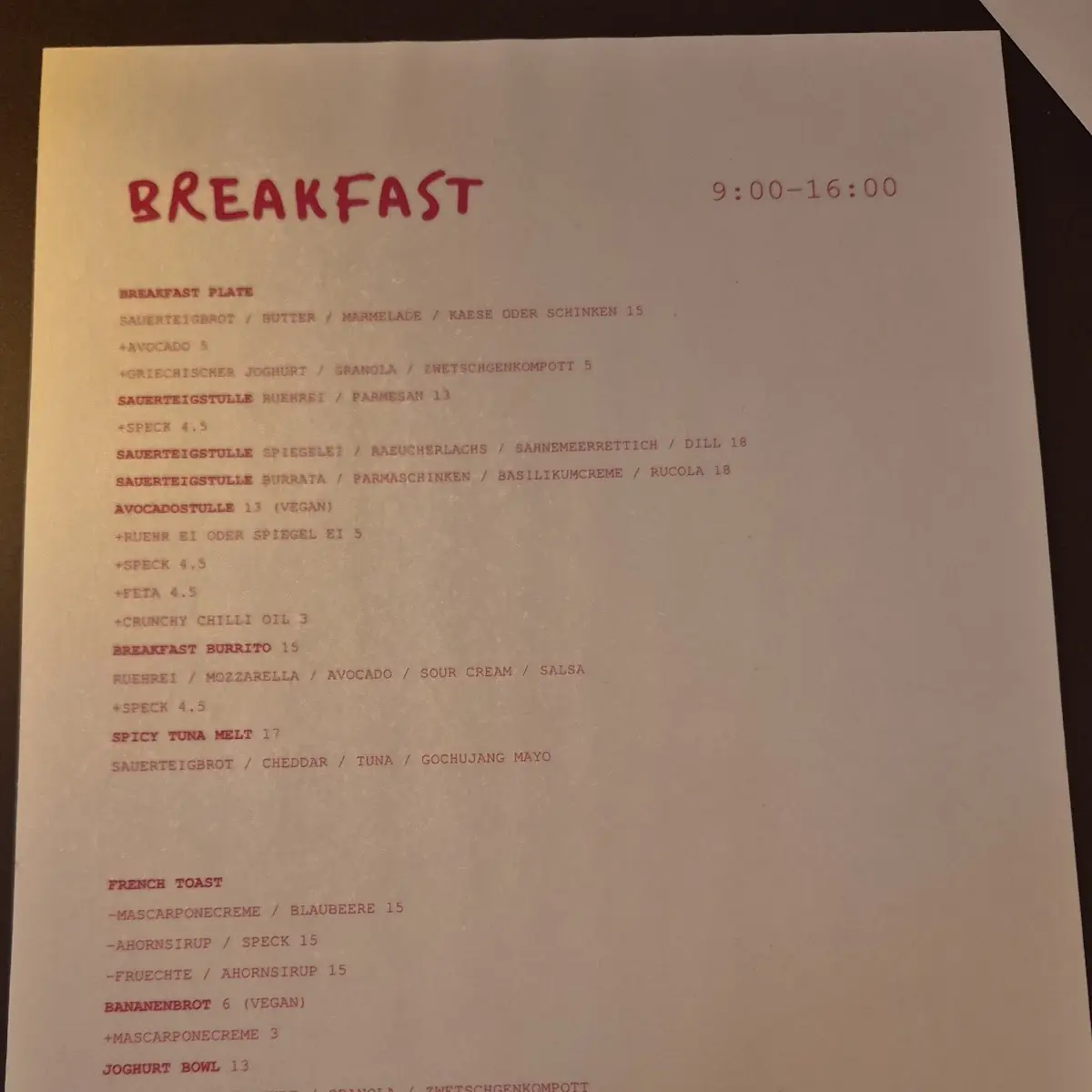 Speisekarte photo 4