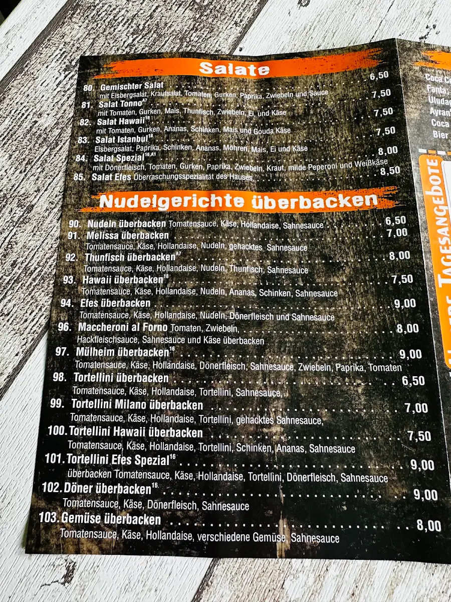 Speisekarte, Pizza Haus