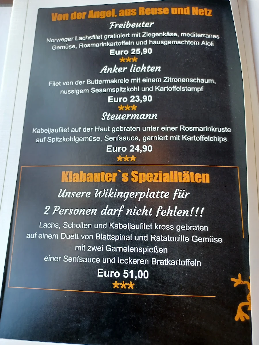 Speisekarte, Klabautermann
