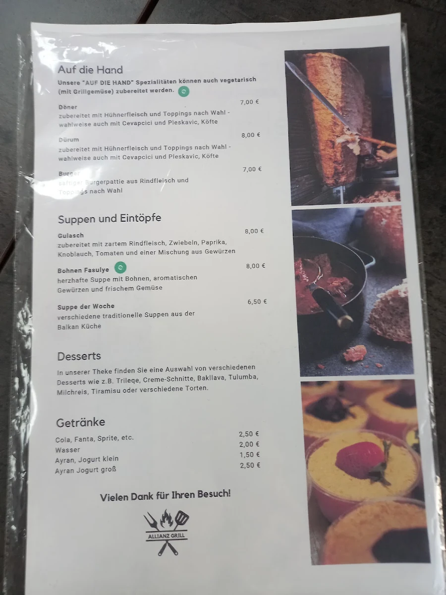 Speisekarte, Balkan Grill