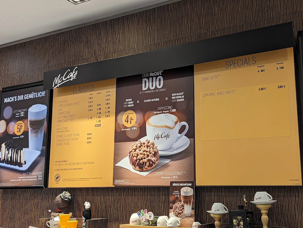 Speisekarte, McDonald's