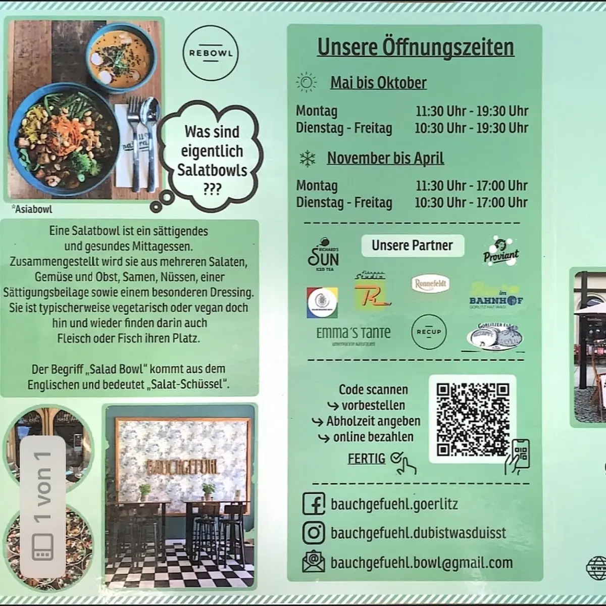 Speisekarte, Bauchgefühl - Du bist, was du isst