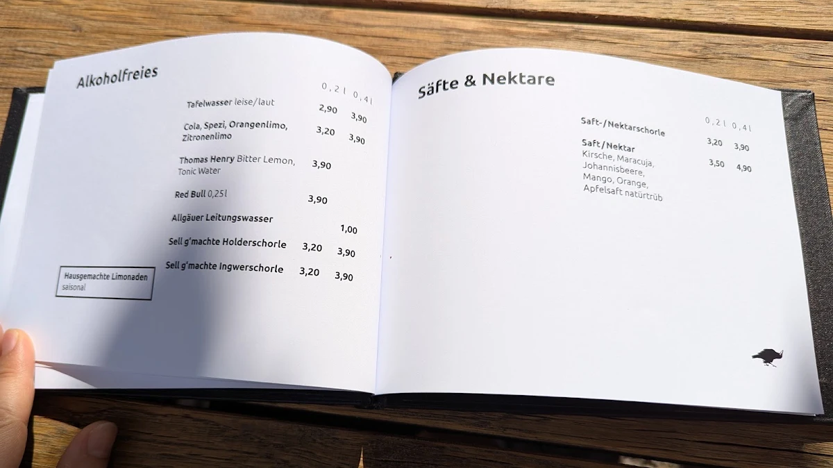 Speisekarte, Musikcafe Notausgang