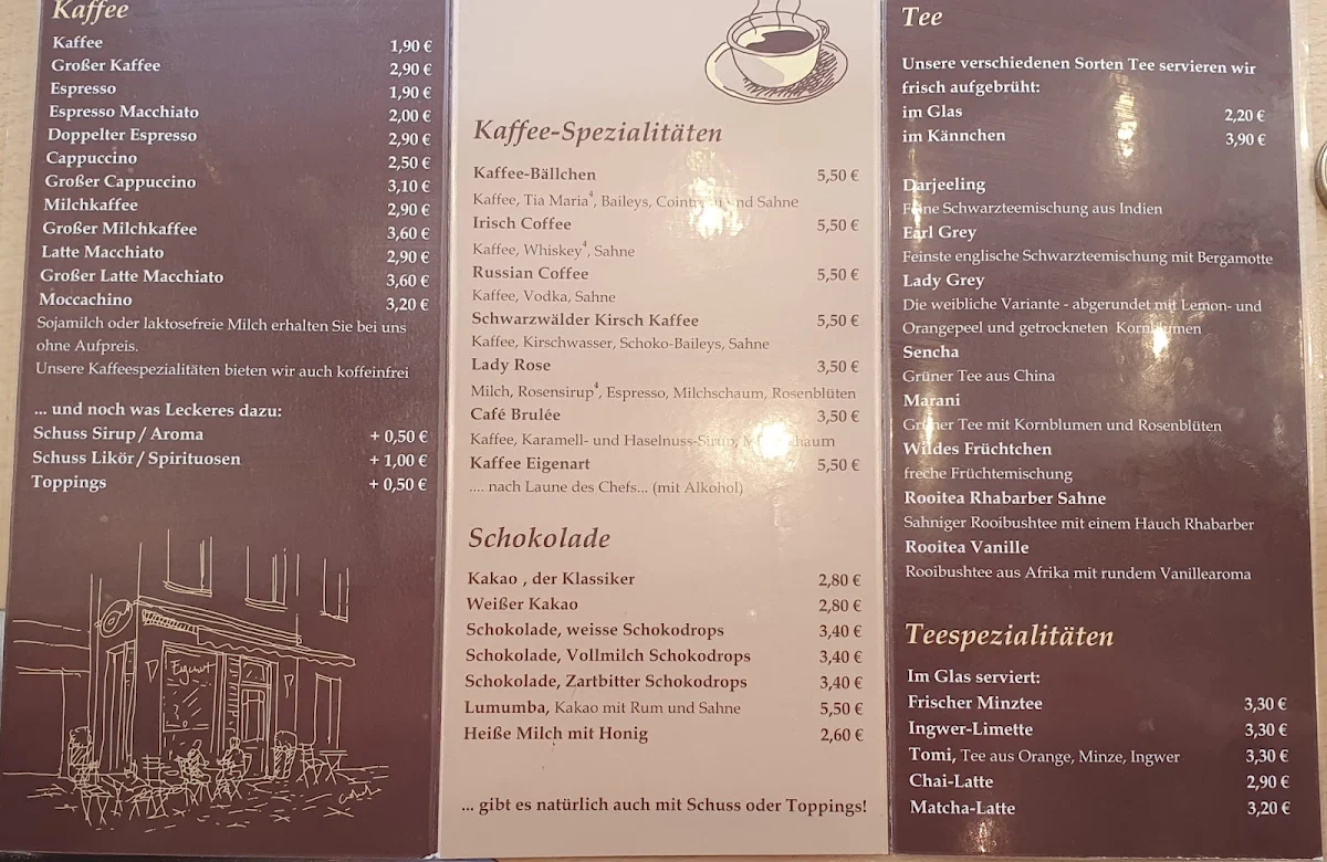 Speisekarte, Eigenart