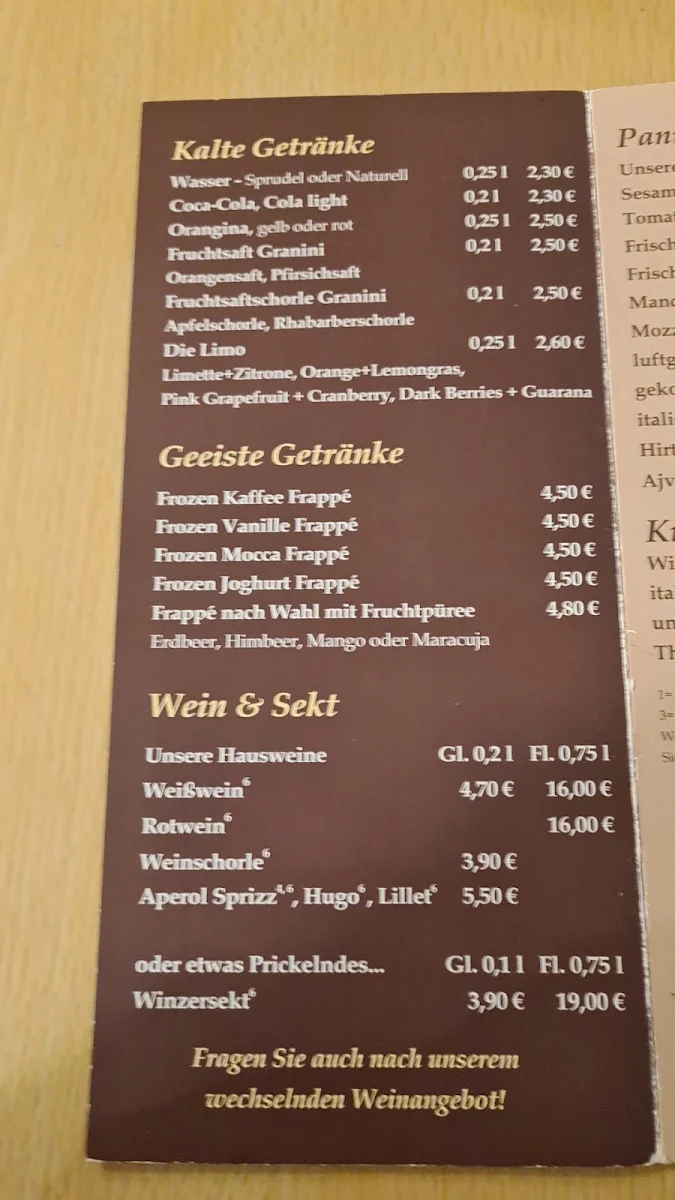 Speisekarte, Eigenart
