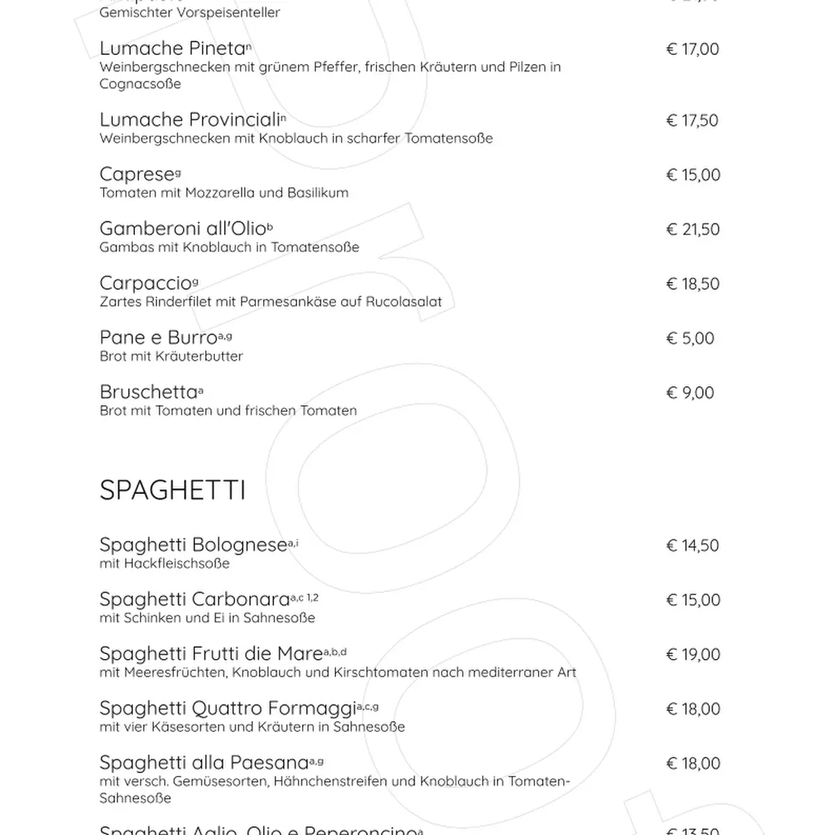 Speisekarte photo 1