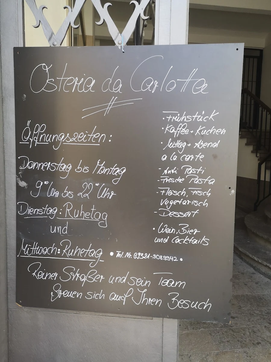 Speisekarte, Osteria da Carlotta