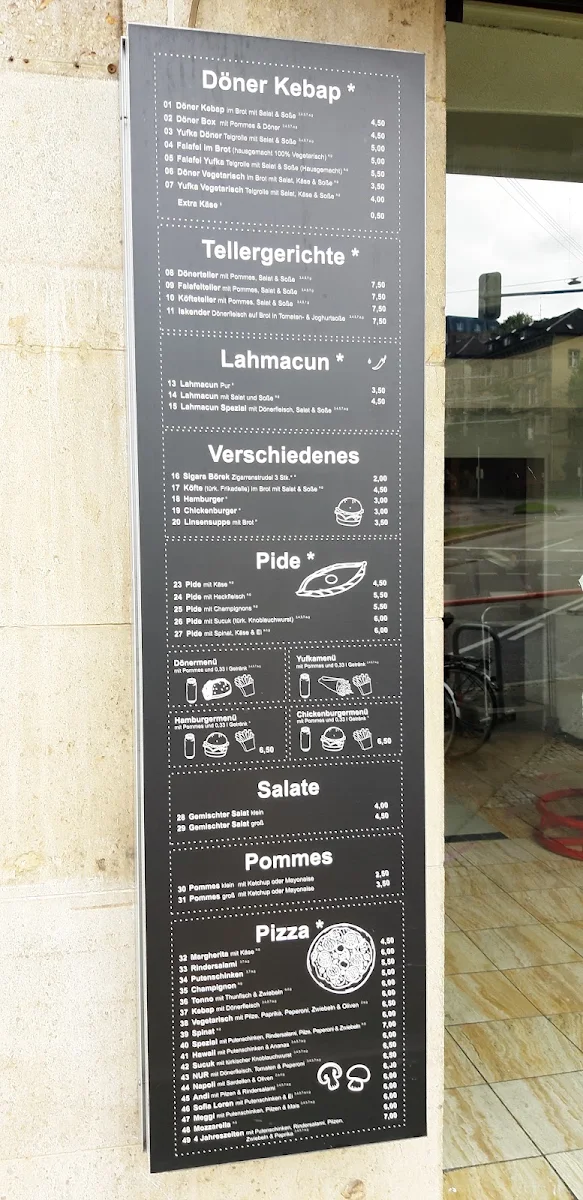 Speisekarte, NUR KEBAB