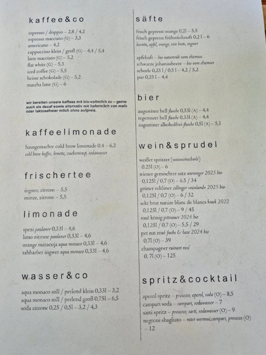 Speisekarte, Collectors Atelier