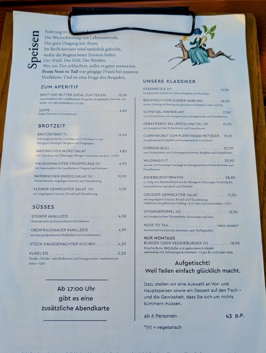 Speisekarte, Re(h)serviert - Wirtshaus der Genusskultur