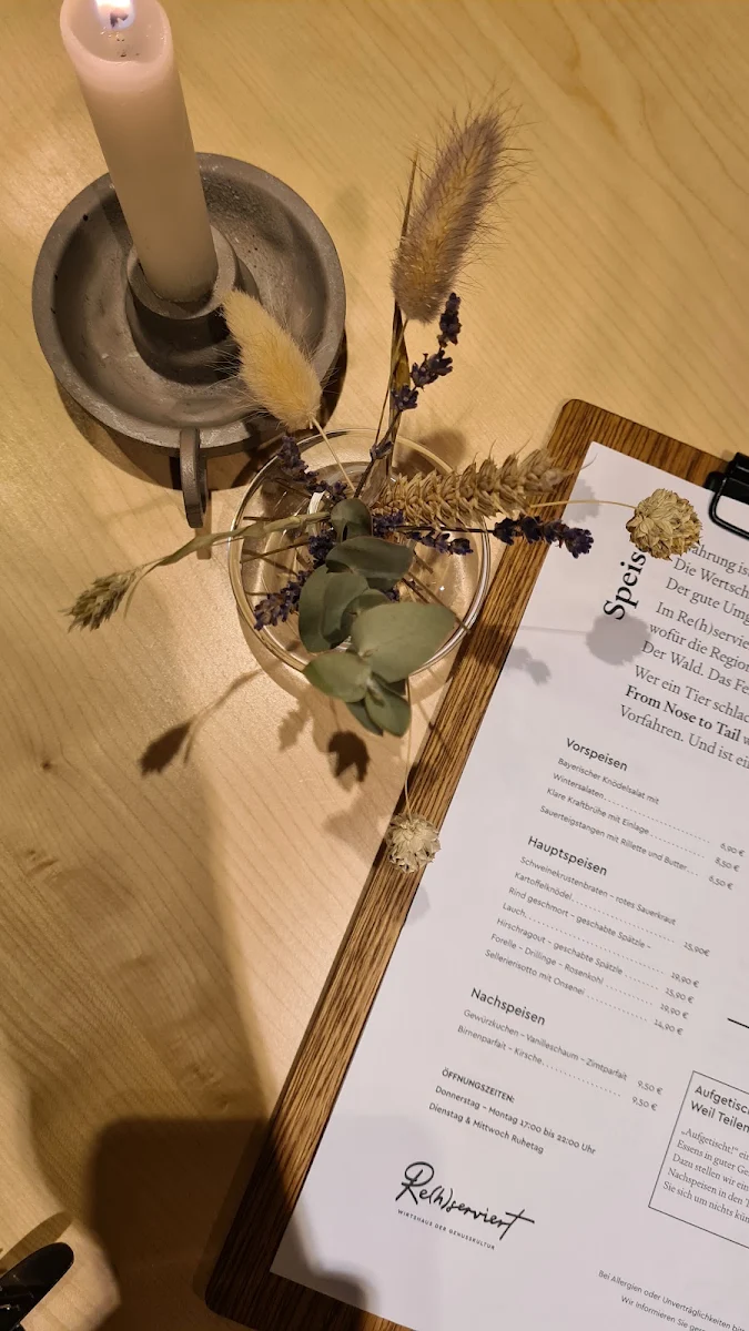Speisekarte, Re(h)serviert - Wirtshaus der Genusskultur