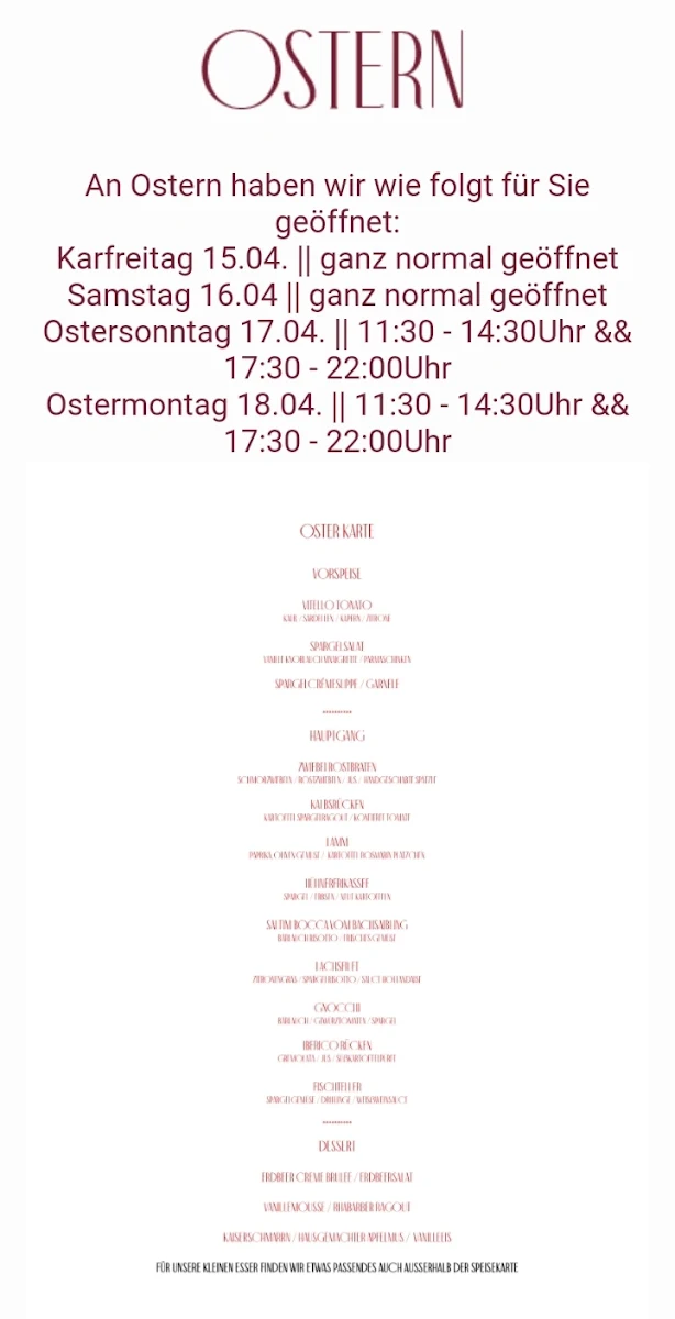 Speisekarte, Götz+Baum - Restaurant im Scheunenhof