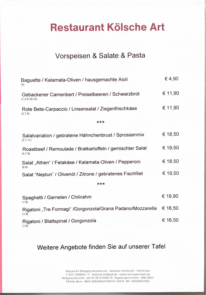 Speisekarte photo 3