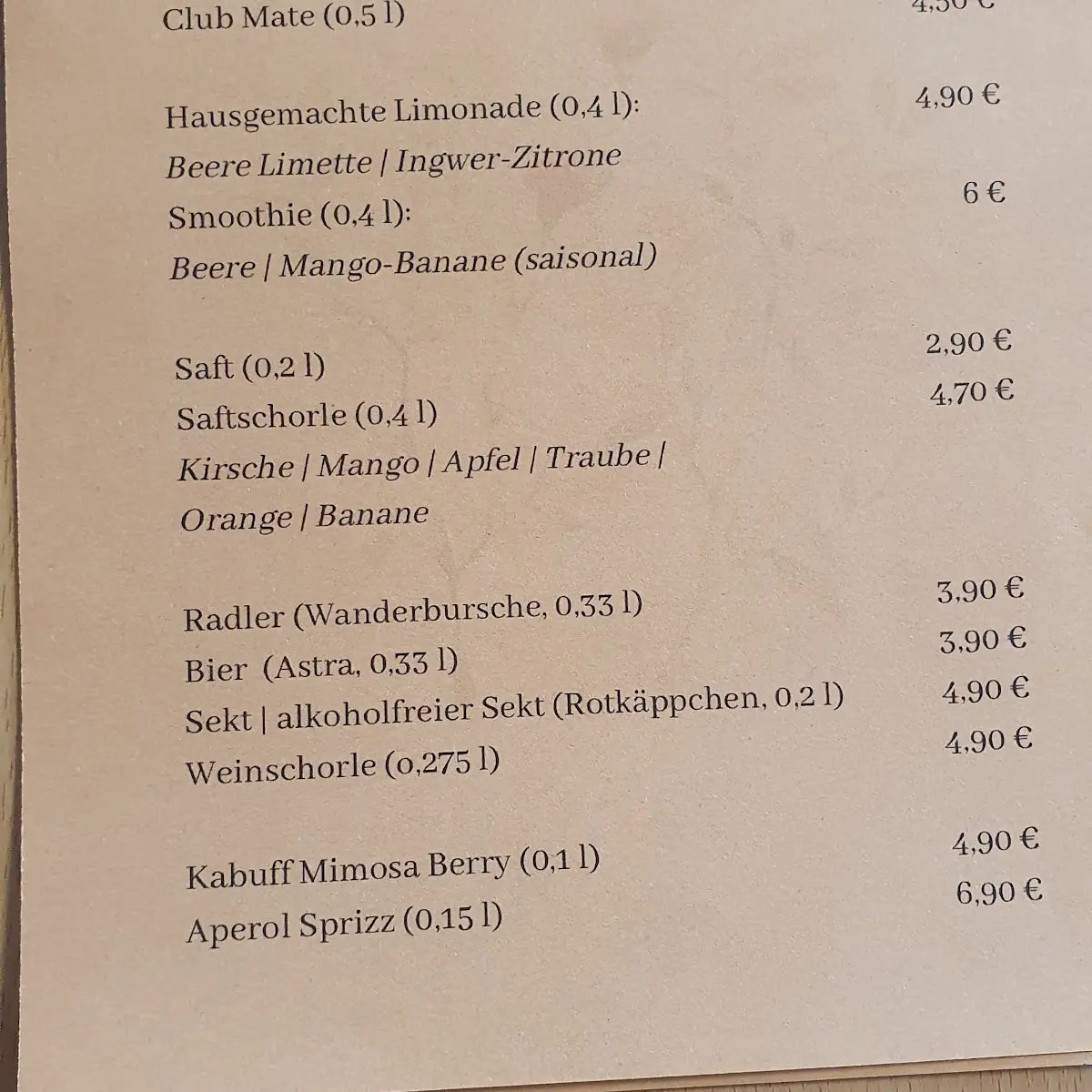 Speisekarte photo 1
