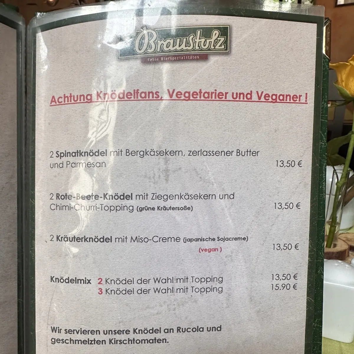 Speisekarte, Restaurant "Café Anna"