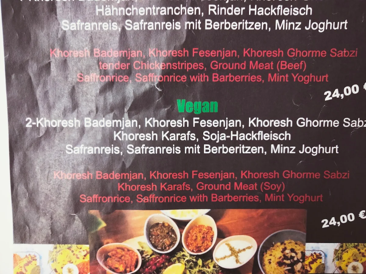 Speisekarte, Aftab Persian Streetfood