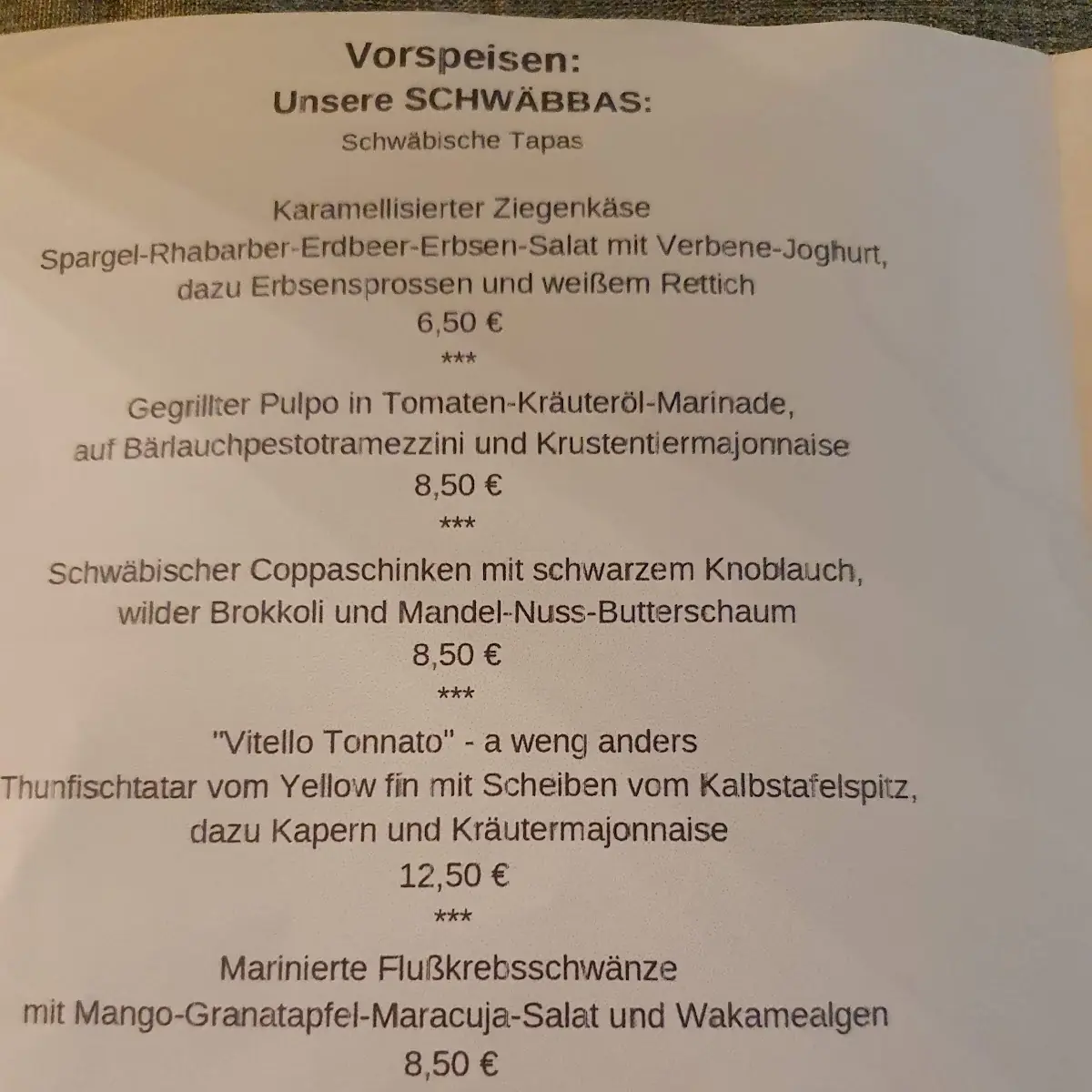 Speisekarte photo 1