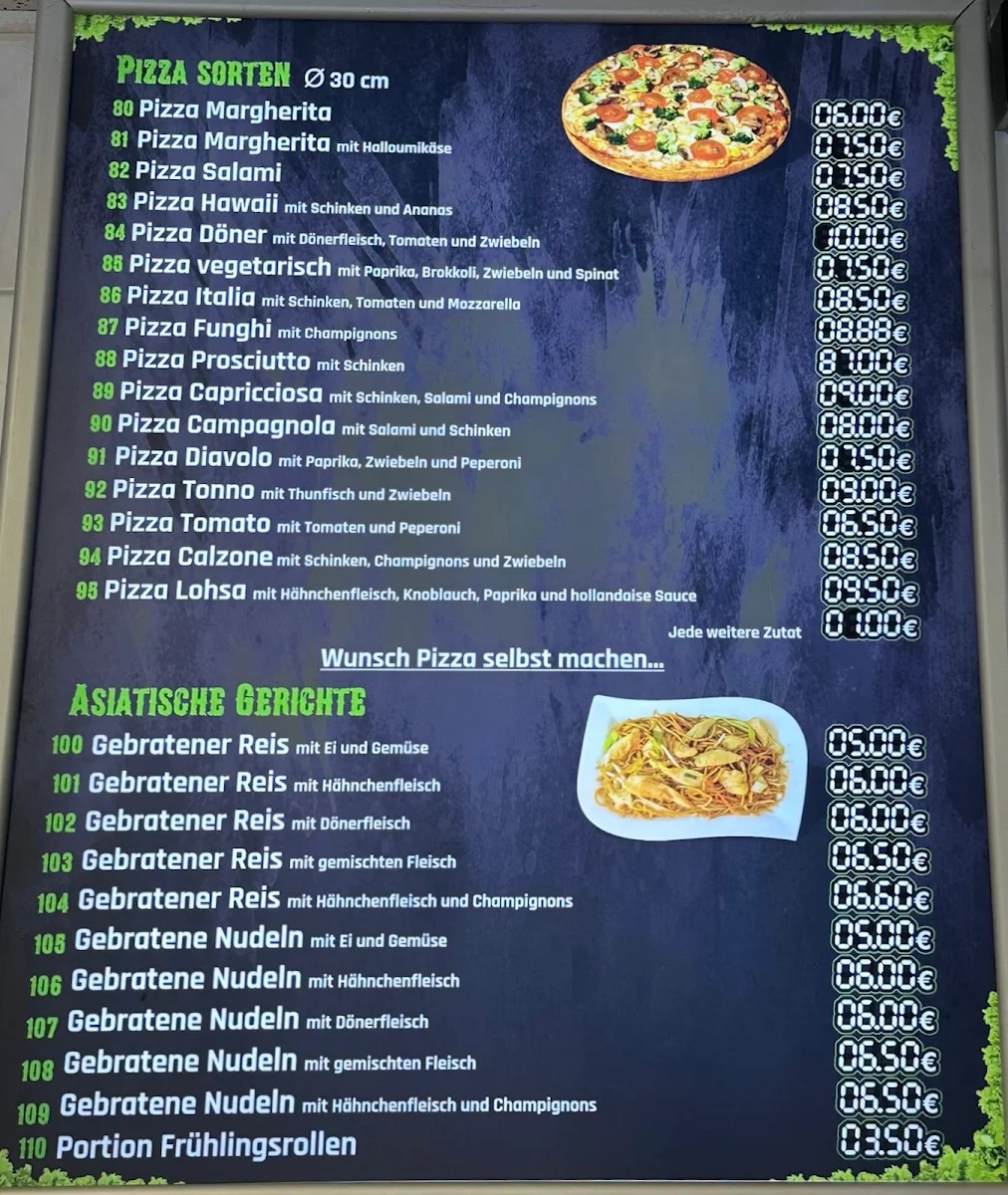Speisekarte, Lohsa Döner Pizza Bistro