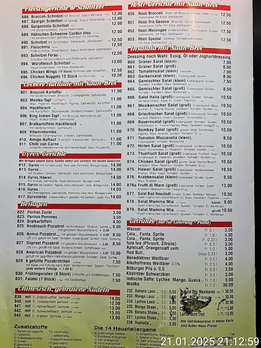 Speisekarte, NEW BOMBAY - Indisches Restaurant und Lieferservice