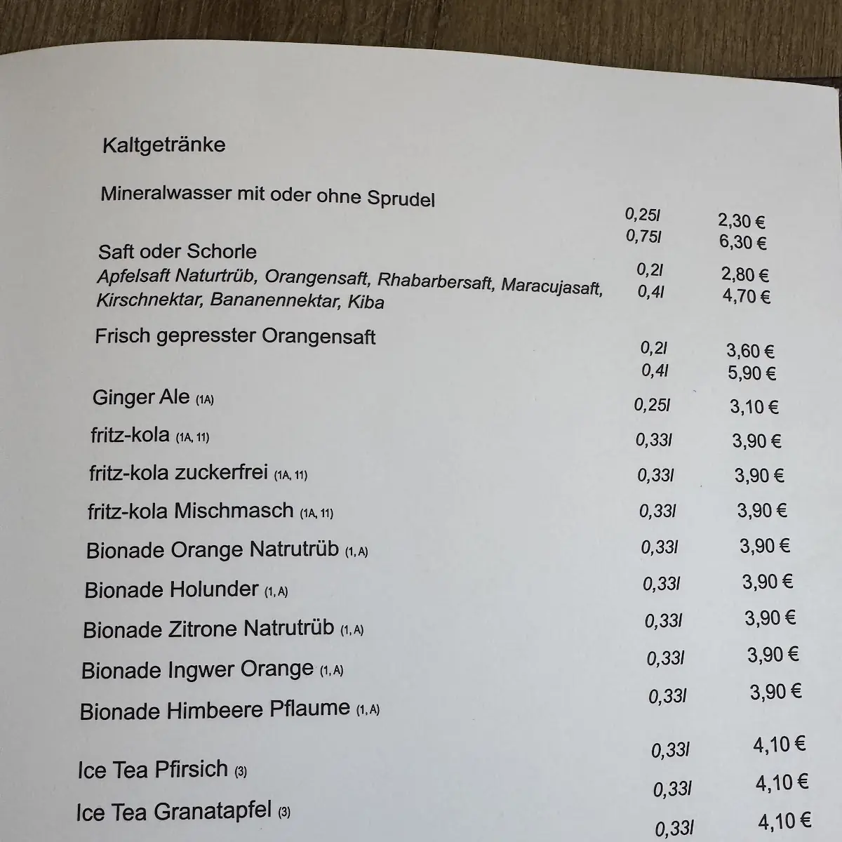 Speisekarte photo 2