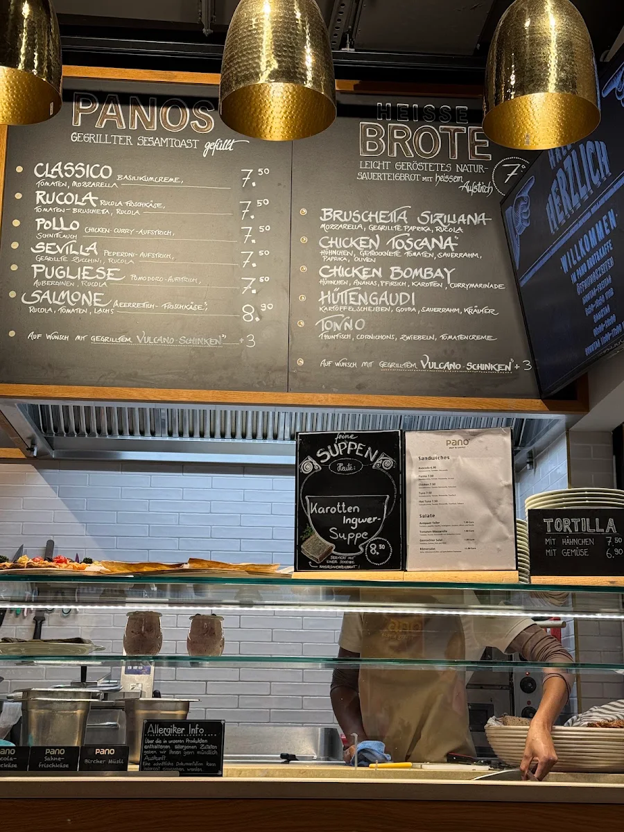 Speisekarte, PANO - Brot & Kaffee