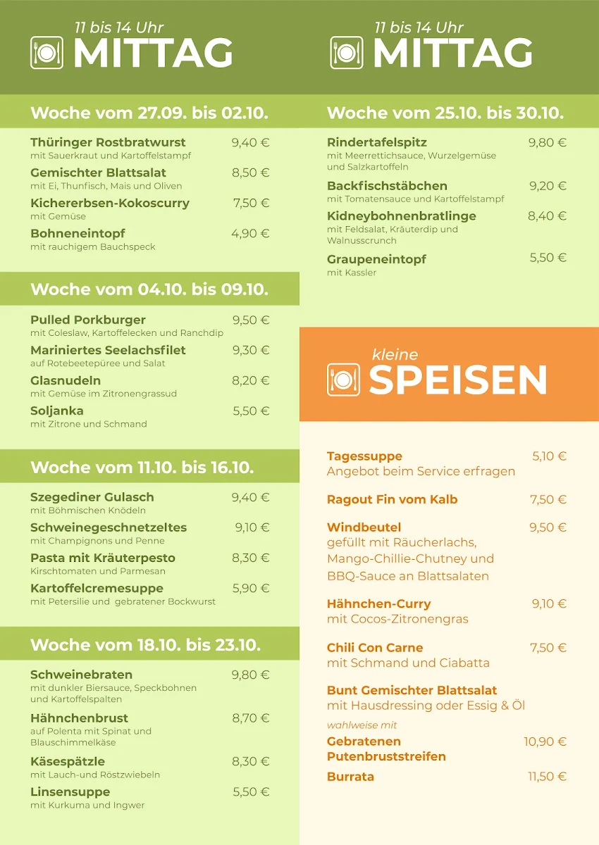 Speisekarte, Restaurant Kanitz