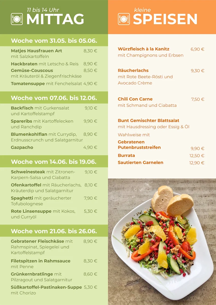 Speisekarte, Restaurant Kanitz