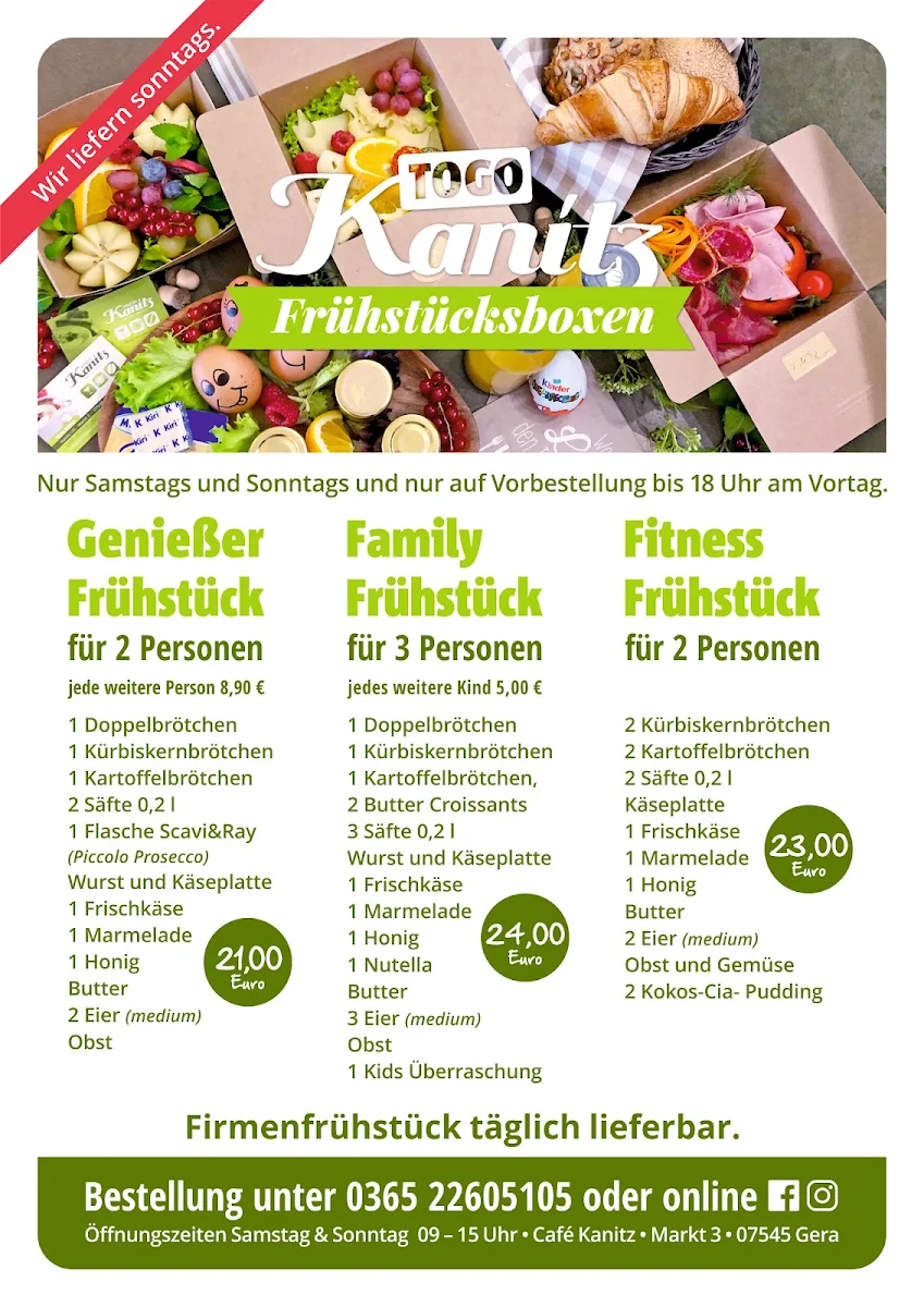 Speisekarte, Restaurant Kanitz