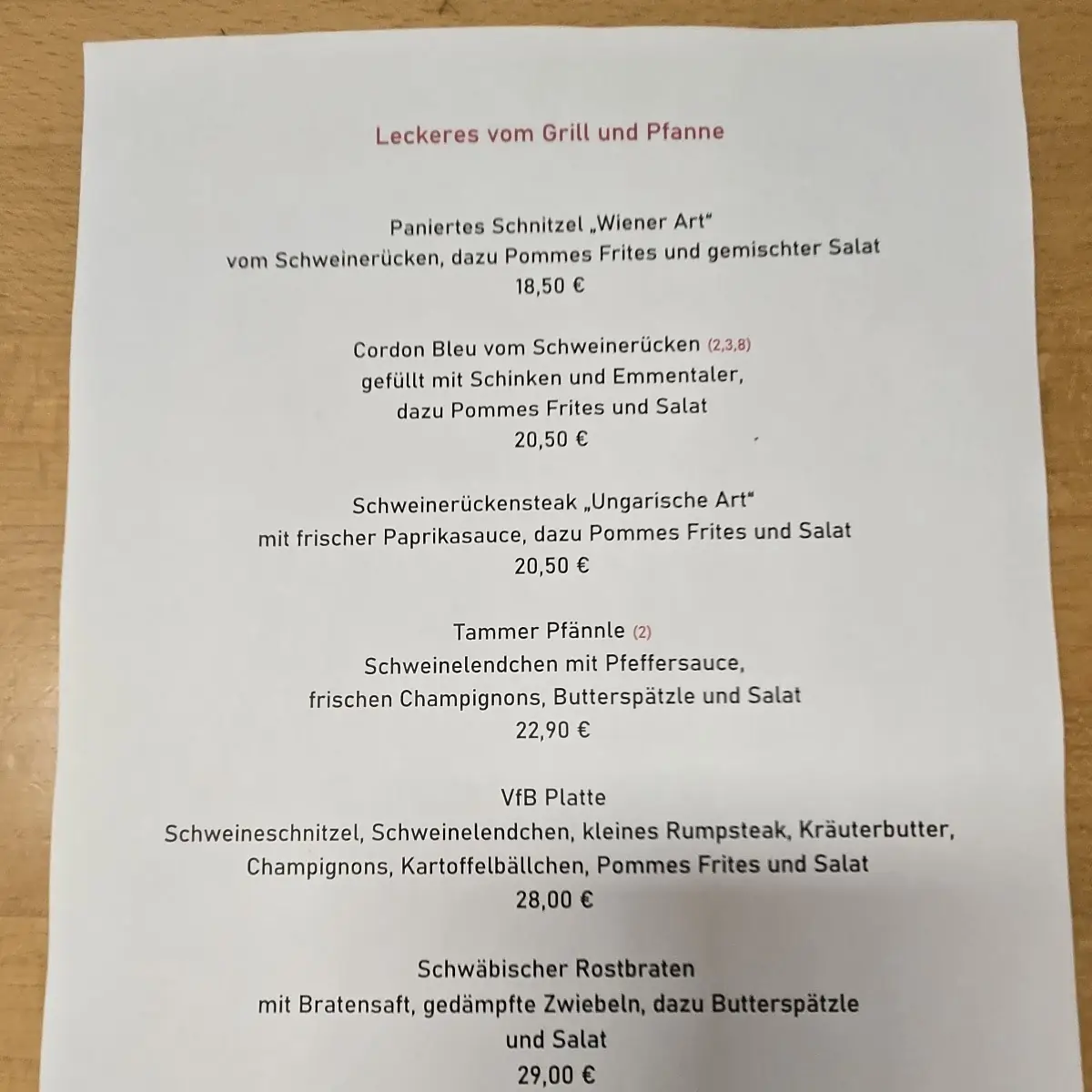 Speisekarte photo 1