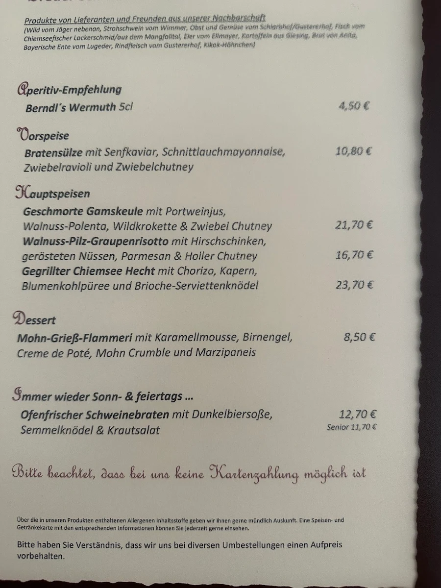 Speisekarte photo 2