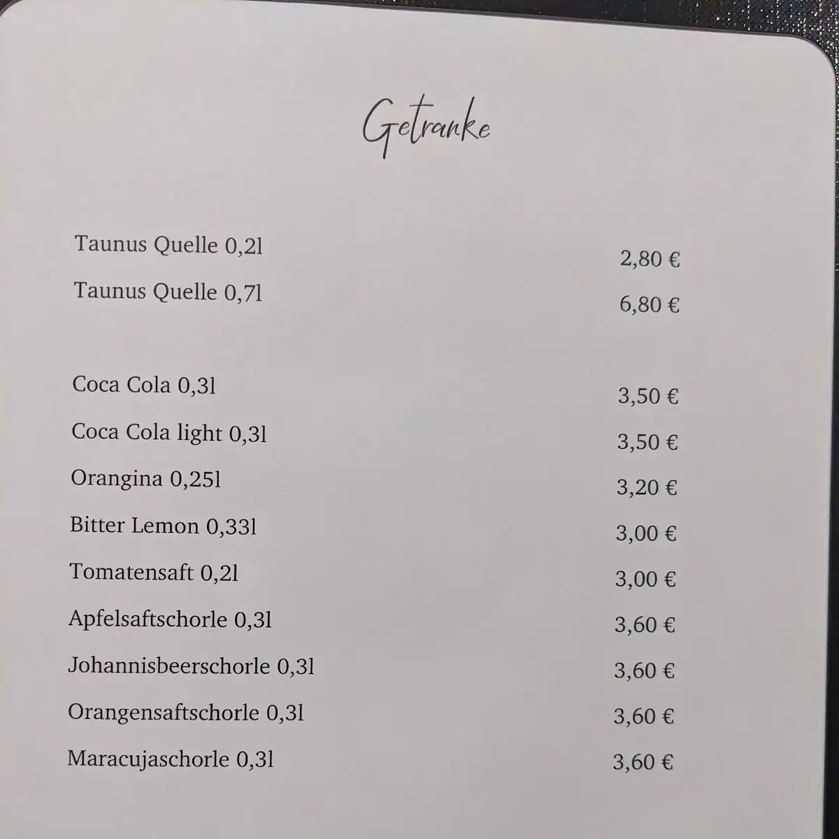 Speisekarte photo 2